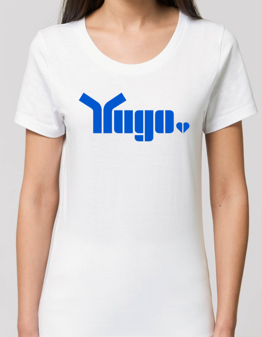 Women's fitted blue Yugo T-Shirt