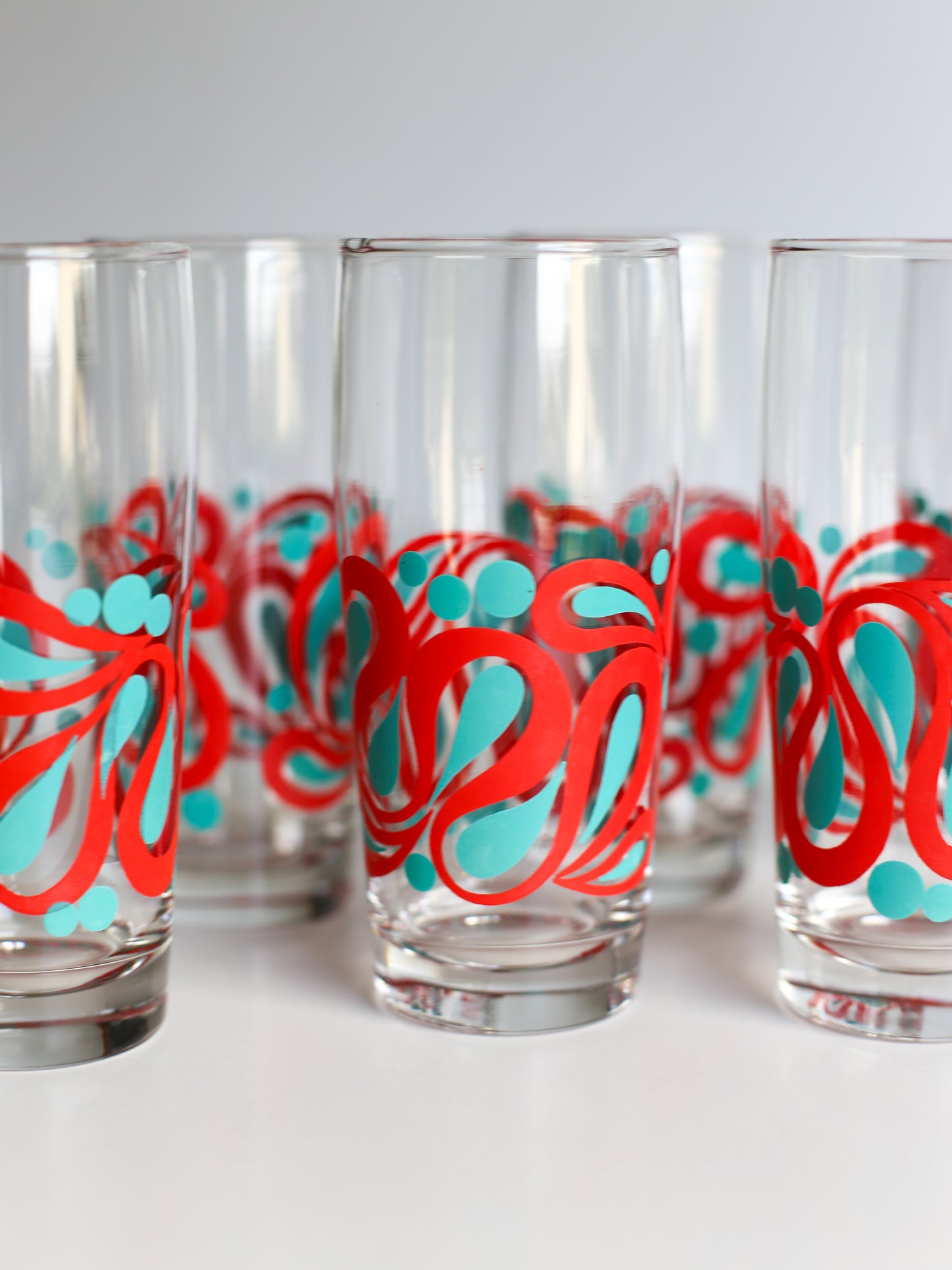 A set of 6 retro drinking glasses