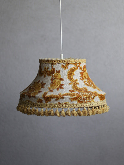 Vintage Fabric Pendant Lamp with Fringe